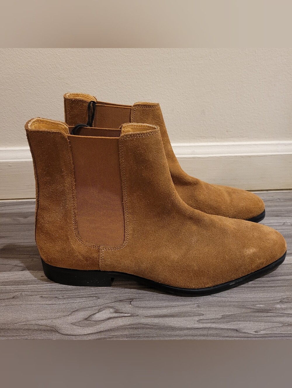 Express Men's Suede Leather Chelsea Boots - Brown Size 8 Preppy Academic New